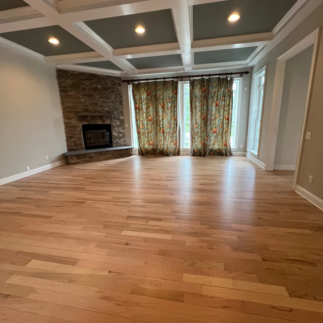 Hardwood floor in a bright room with a clean consistent finish