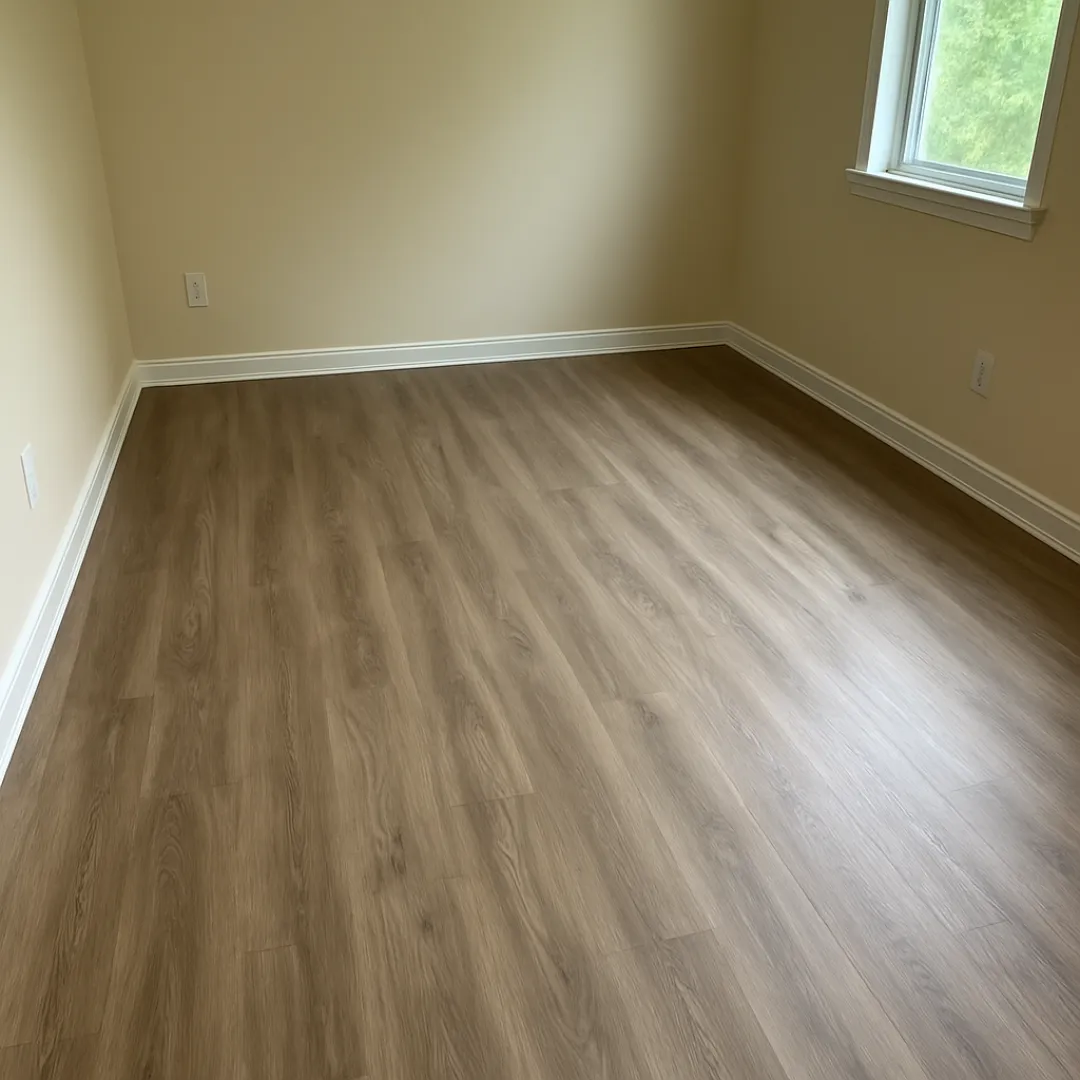 Luxury vinyl plank flooring with a modern wood-look appearance