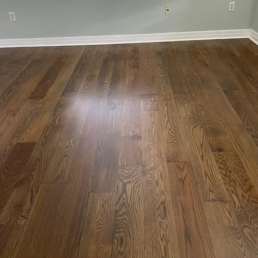Light-toned hardwood floor installation in a Pennsylvania living room