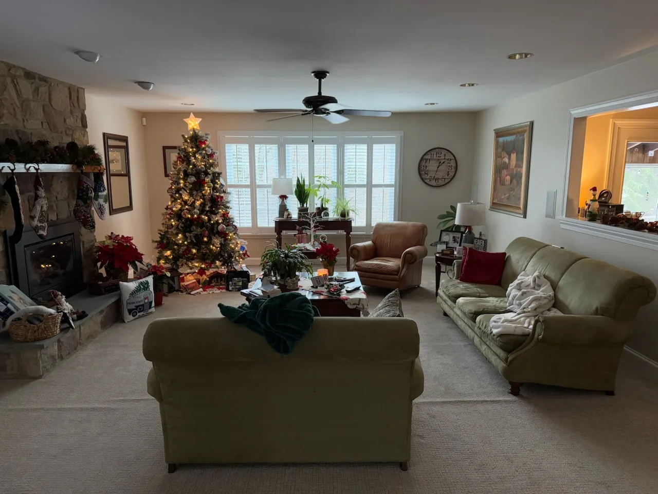 Carpeted living room before premium hardwood flooring upgrade in Doylestown, PA